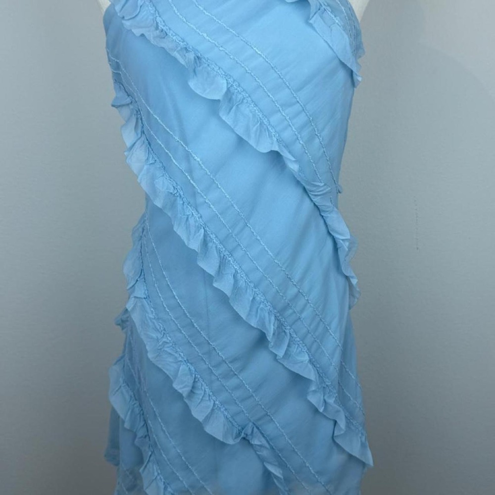 Princess Polly Blue Strapless Ruffle Mini Dress Coquette Fairycore Y2K US 8 - Picture 5 of 5